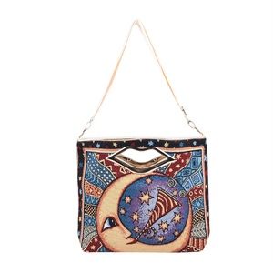 Multi Color Moon Jacquard Pattern
Crossbody Bag with Detachable
Shoulder Strap